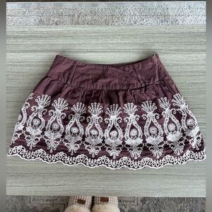 Embroidered Purple Skirt wet seal